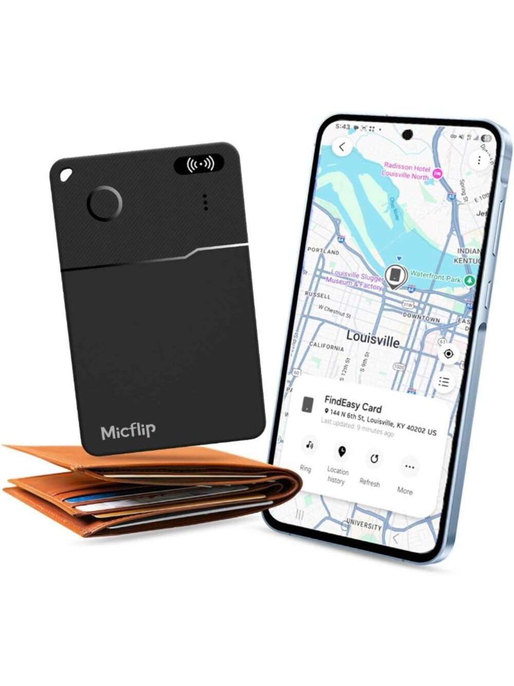 Slim Wallet Tracker Card - Compatible with Samsung SmartThings, RFID Protection